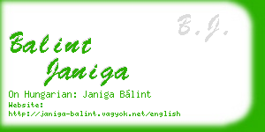 balint janiga business card