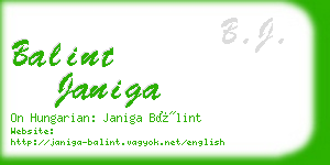 balint janiga business card